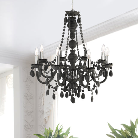 Searchlight Electric Marie Therese  8Lt Pendant - Grey Glass & Acrylic 8888-8GY