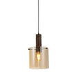 Sweden Pendant - Mocha Metal & Amber Glass