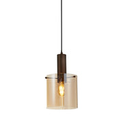 Sweden Pendant - Mocha Metal & Amber Glass
