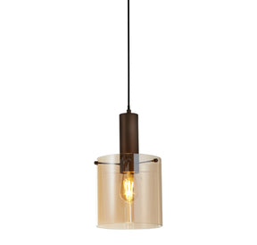Sweden Pendant - Mocha Metal & Amber Glass