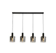 Sweden 4Lt Bar Pendant - Black Metal & Smoked Ombre Glass