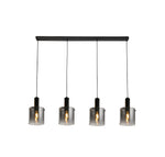 Sweden 4Lt Bar Pendant - Black Metal & Smoked Ombre Glass