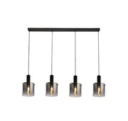 Sweden 4Lt Bar Pendant - Black Metal & Smoked Ombre Glass