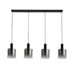 Searchlight Electric Sweden 4Lt Bar Pendant - Black Metal & Smoked Ombre Glass 88910-4BK