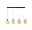 Sweden 4Lt Bar Pendant - Mocha Metal & Amber Glass