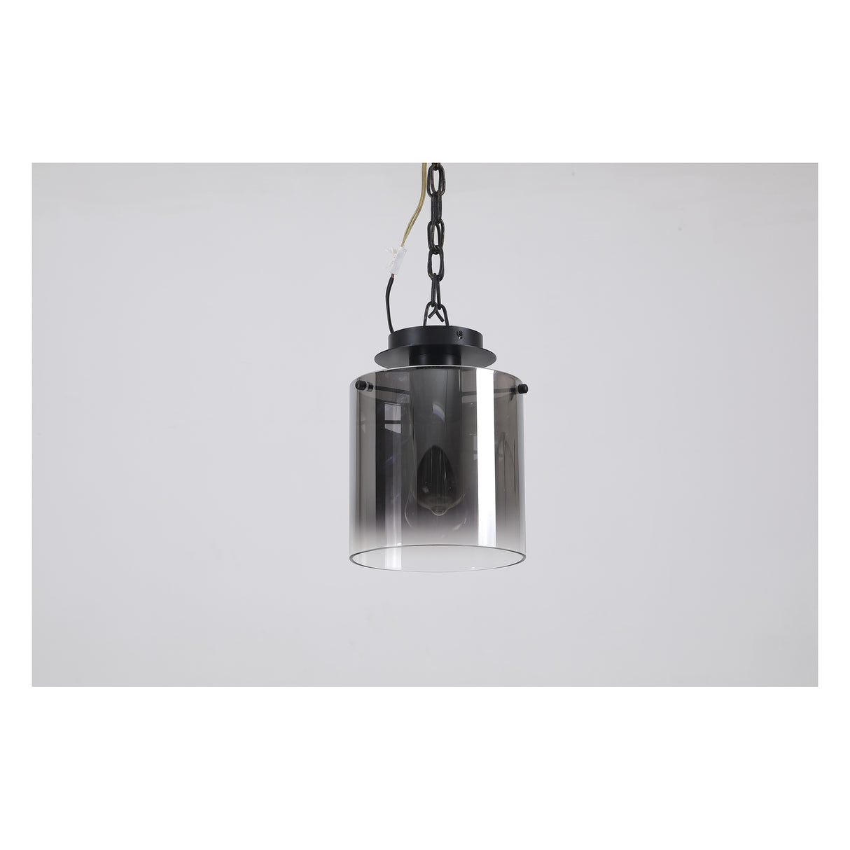 Searchlight Electric Sweden 1Lt Flush - Matt Black & Smoked Glass 88911-1BK