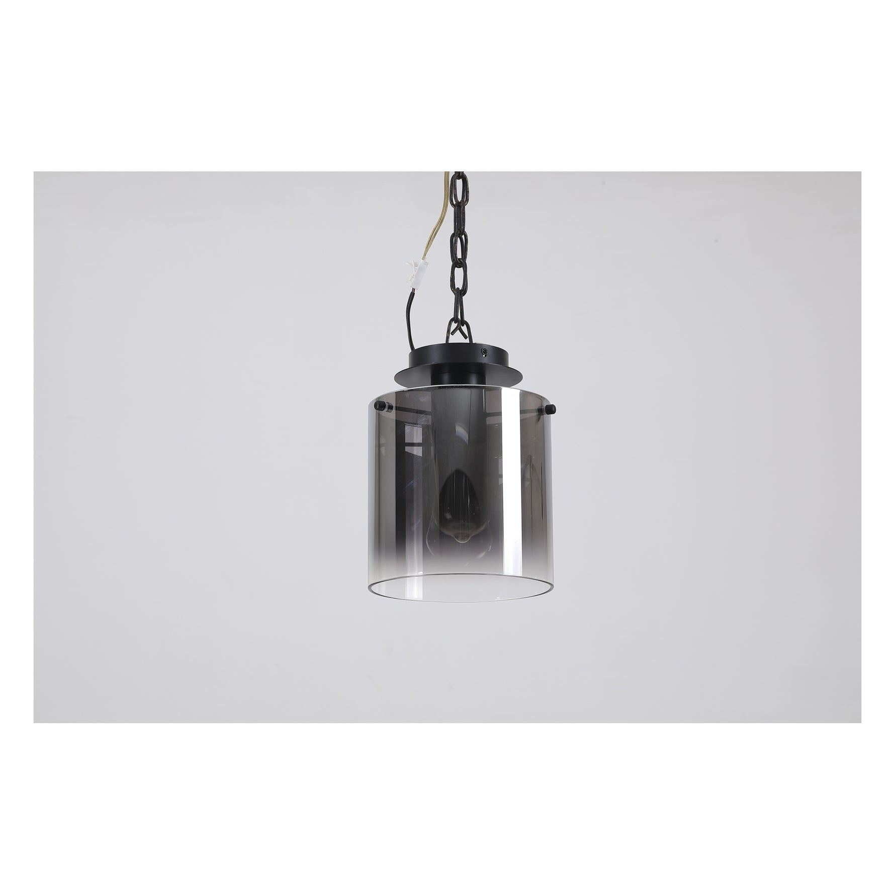 Searchlight Electric Sweden 1Lt Flush - Matt Black & Smoked Glass 88911-1BK