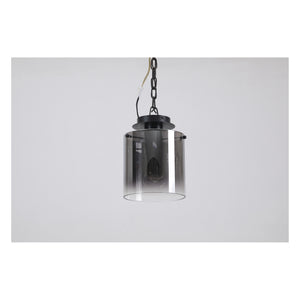 Searchlight Electric Sweden 1Lt Flush - Matt Black & Smoked Glass 88911-1BK