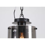 Searchlight Electric Sweden 1Lt Flush - Matt Black & Smoked Glass 88911-1BK