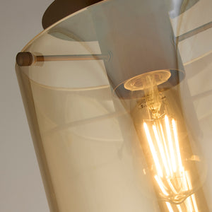 Searchlight Electric Sweden 1Lt Flush - Mocha Metal & Amber Glass 88911-1MO