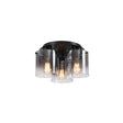 Sweden 3LT Flush - Matt Black & Smoked Glass