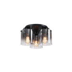 Sweden 3LT Flush - Matt Black & Smoked Glass