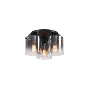 Sweden 3LT Flush - Matt Black & Smoked Glass