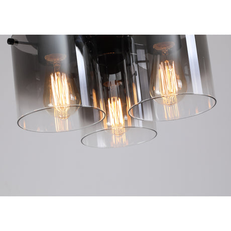 Searchlight Electric Sweden 3LT Flush - Matt Black & Smoked Glass 88911-3BK