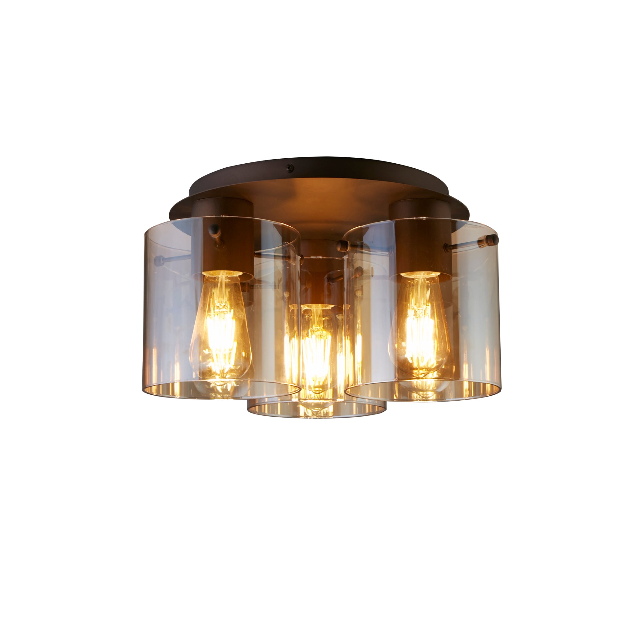 Sweden 3LT Flush - Mocha Metal & Amber Glass