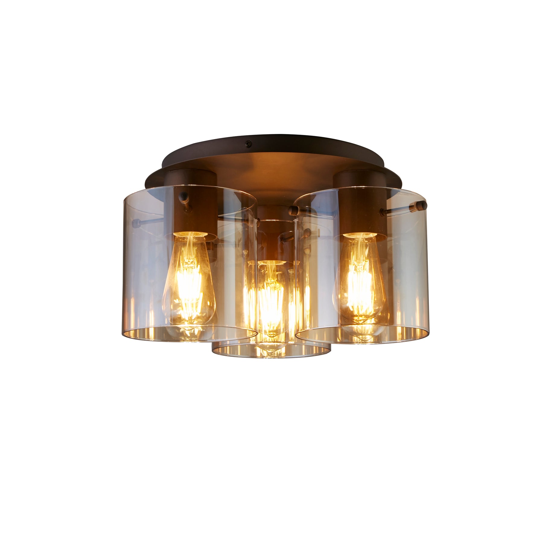 Sweden 3LT Flush - Mocha Metal & Amber Glass