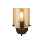 Sweden 1Lt Wall Light - Mocha Metal & Amber Glass