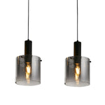 Searchlight Electric Sweden 3Lt Bar Pendant - Black Metal & Smoked Ombre Glass 88912-3BK
