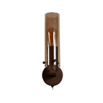 Searchlight Electric Sweden II 1Lt Wall Light - Mocha Metal & Amber Glass 88920-1MO