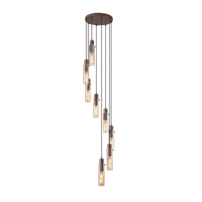 Sweden II 8Lt Multi Drop - Mocha Metal & Amber Glass