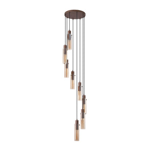 Searchlight Electric Sweden II 8Lt Multi Drop - Mocha Metal & Amber Glass 88920-8MO