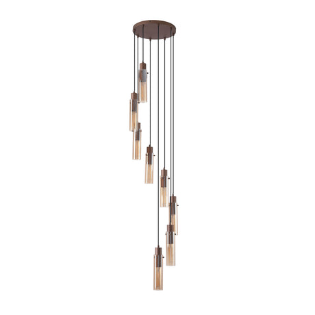 Searchlight Electric Sweden II 8Lt Multi Drop - Mocha Metal & Amber Glass 88920-8MO