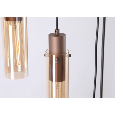 Searchlight Electric Sweden II 8Lt Multi Drop - Mocha Metal & Amber Glass 88920-8MO