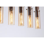 Searchlight Electric Sweden II 8Lt Bar Pendant - Mocha Metal & Amber Glass 88921-8MO