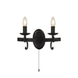 Cartwheel III 2Lt Wall Light  - Black Wrought Iron