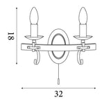 Searchlight Electric Cartwheel III 2Lt Wall Light  - Black Wrought Iron 8902-2BK