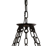 Searchlight Electric Cartwheel III 5Lt Pendant - Black Wrought Iron 8905-5BK