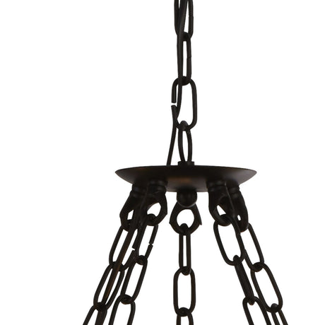 Searchlight Electric Cartwheel III 5Lt Pendant - Black Wrought Iron 8905-5BK