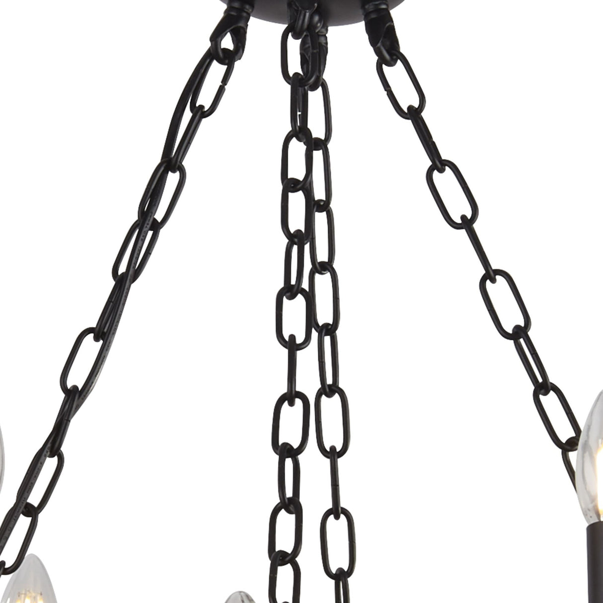 Searchlight Electric Cartwheel III 12Lt Pendant - Black Wrought Iron 8912-12BK