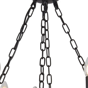 Searchlight Electric Cartwheel III 12Lt Pendant - Black Wrought Iron 8912-12BK
