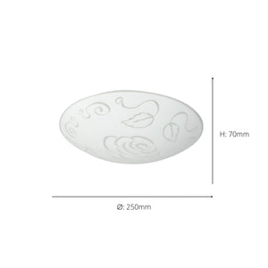 Eglo EU Mars 1 White Steel/Satin Glass Rose Motif Ceiling Light