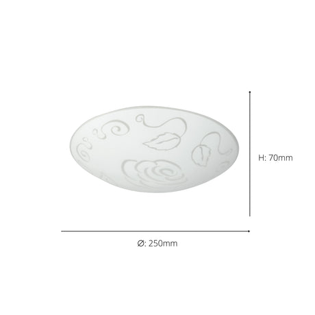 Eglo EU Mars 1 White Steel/Satin Glass Rose Motif Ceiling Light