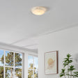 Eglo EU Mars 1 White Steel/Satin Glass Rose Motif Ceiling Light