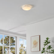 Eglo EU Mars 1 White Steel/Satin Glass Rose Motif Ceiling Light