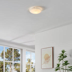 Eglo EU Mars 1 White Steel/Satin Glass Rose Motif Ceiling Light