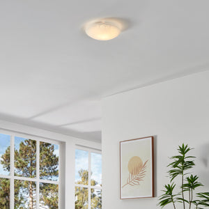 Eglo EU Mars 1 White Steel/Satin Glass Rose Motif Ceiling Light