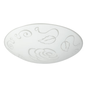 Eglo EU Mars 1 White Steel/Satin Glass Rose Motif Ceiling Light