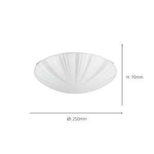 Eglo EU Mars 1 White Steel/Satin Glass Sunbeam Motif Ceiling Light
