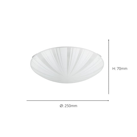 Eglo EU Mars 1 White Steel/Satin Glass Sunbeam Motif Ceiling Light