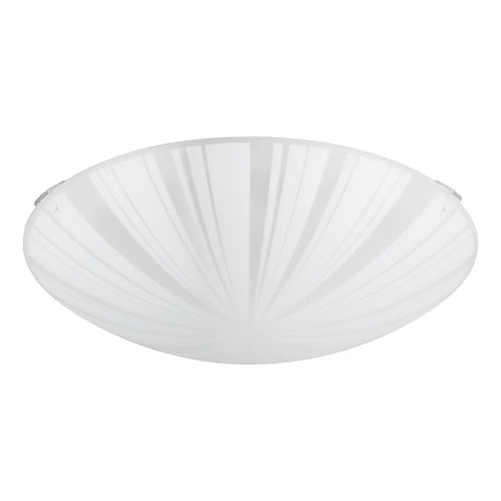 Eglo EU Mars 1 White Steel/Satin Glass Sunbeam Motif Ceiling Light