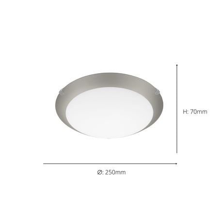 Eglo EU Mars 1 White & Silver Steel/Satin Glass Ceiling Light