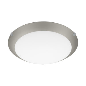 Eglo EU Mars 1 White & Silver Steel/Satin Glass Ceiling Light