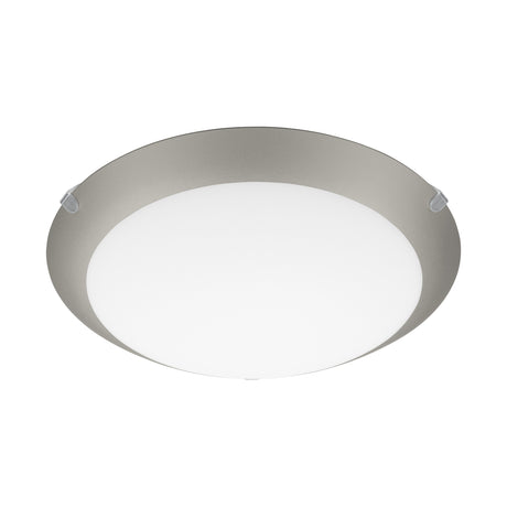 Eglo EU Mars 1 White & Silver Steel/Satin Glass Ceiling Light