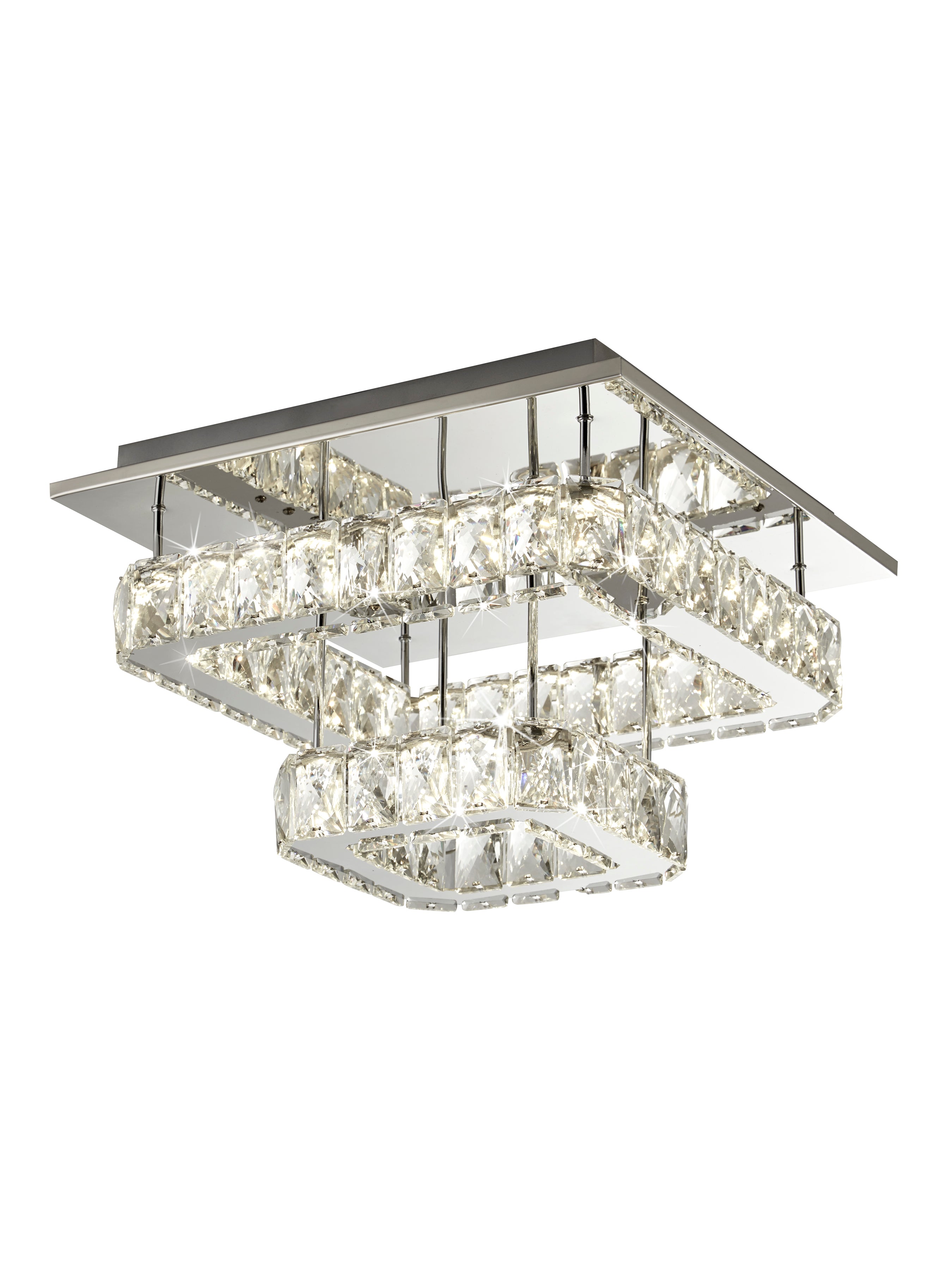Clover 2 Tier LED Flush - Polished Chrome & Crystal
