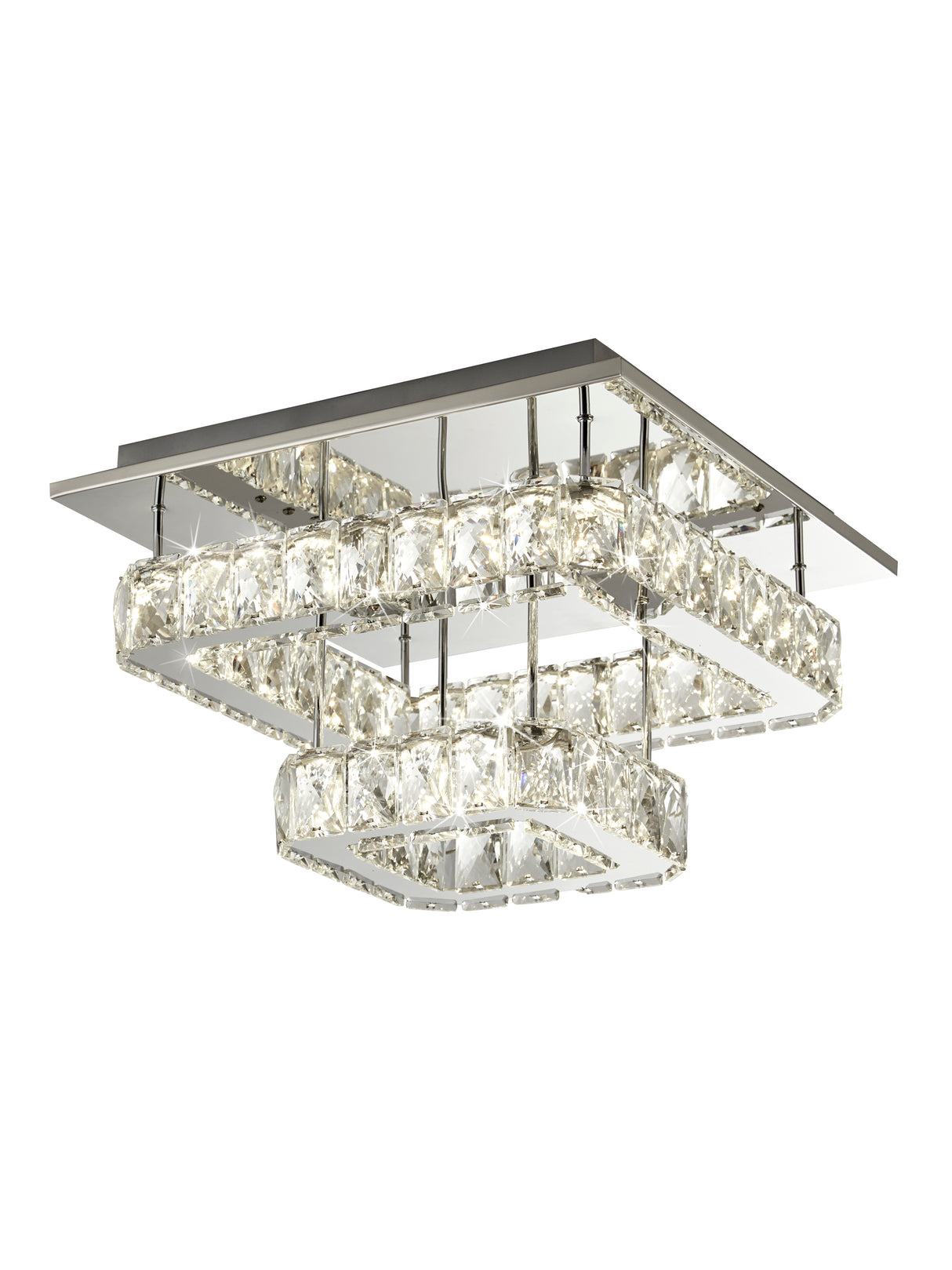 Clover 2 Tier LED Flush - Polished Chrome & Crystal