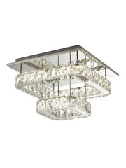 Clover 2 Tier LED Flush - Polished Chrome & Crystal